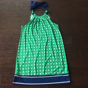 Boutique Mud Pie green navy halter dress Small